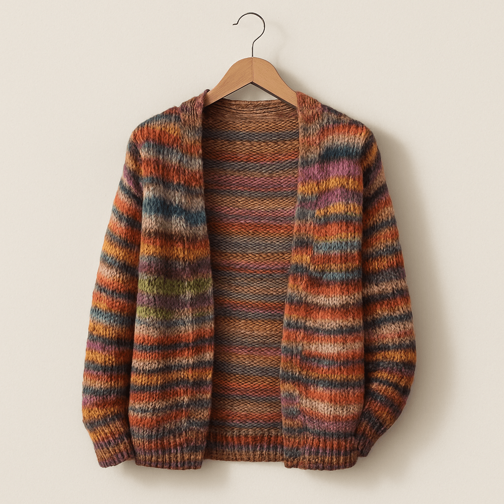 Comfortable women's striped open-front cardigan. A cozy, long sleeve layering piece for everyday fall & winter style.