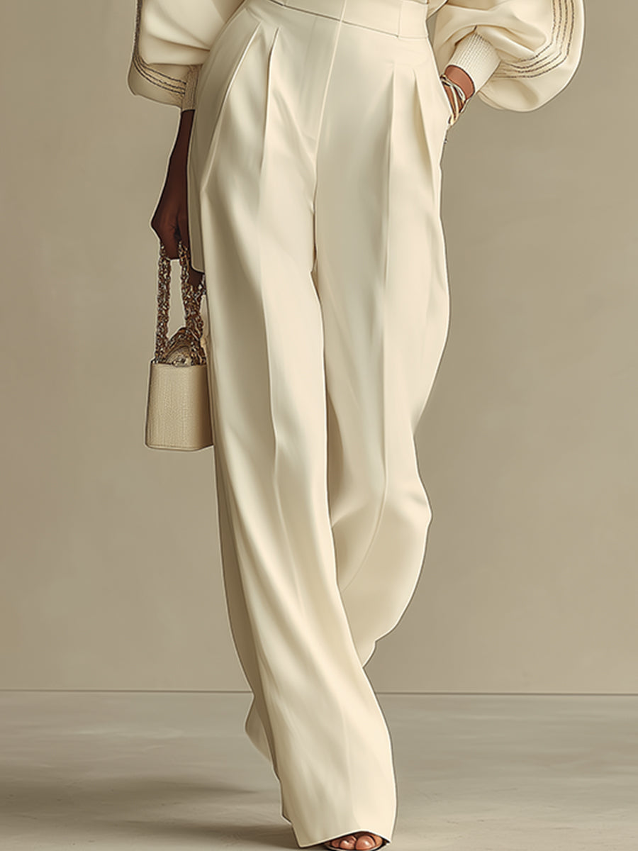 Elegant women's two-piece outfit; a versatile matching set for casual chic or dressed-up style.