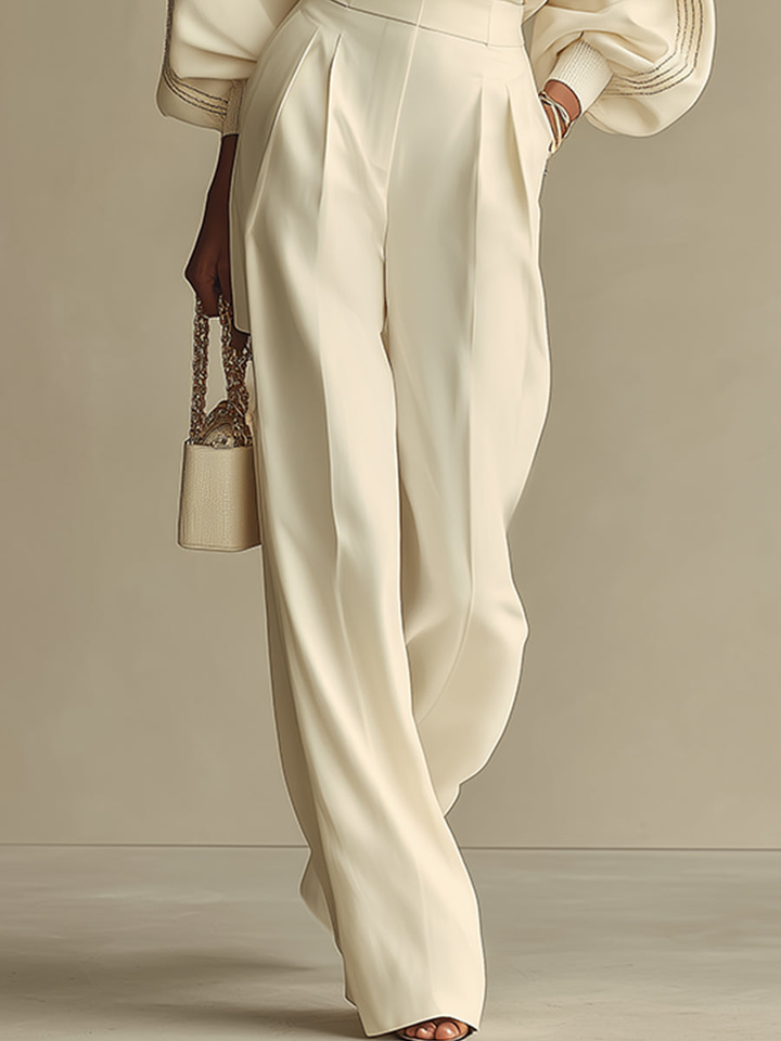 Elegant women's two-piece outfit; a versatile matching set for casual chic or dressed-up style.