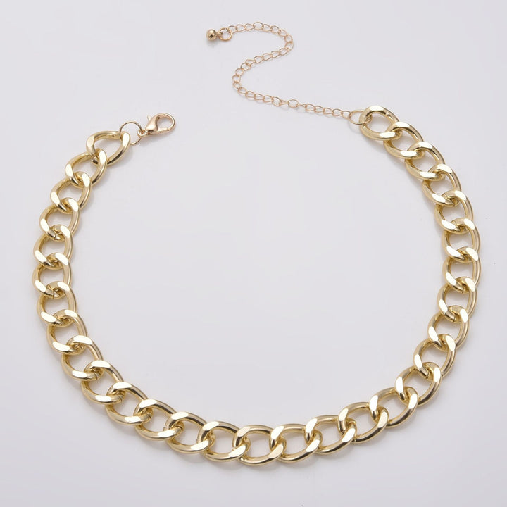 Elegant women's chunky gold link chain necklace, a stylish and tarnish-resistant fashion accessory for her.