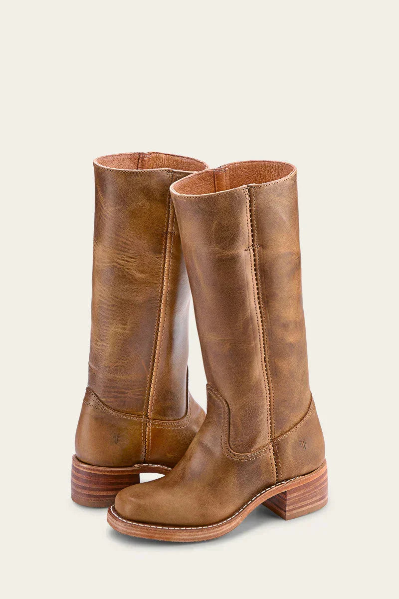 Timeless women's western cowboy boots in rich brown. Features a pointed toe & classic angled heel.