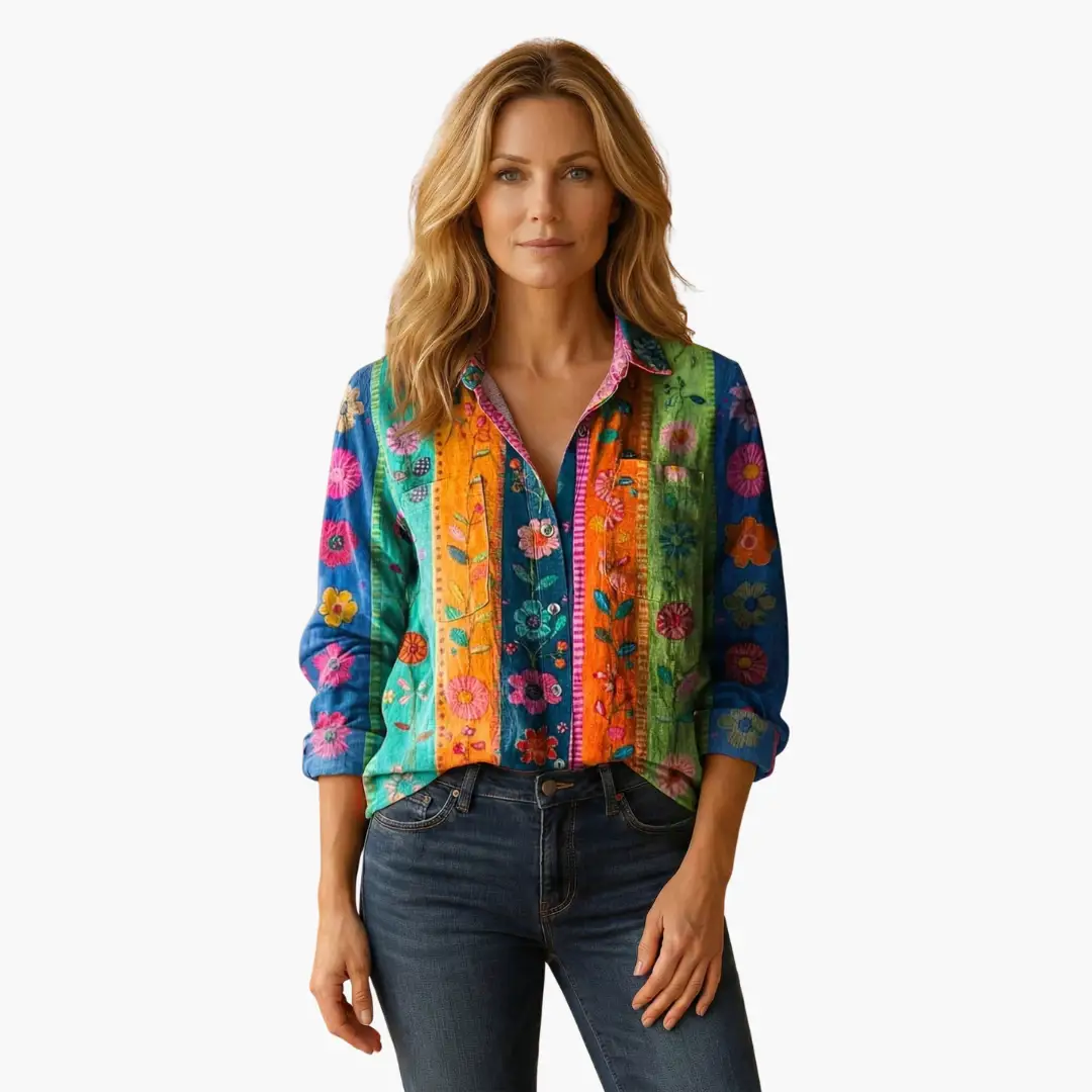 Elegant long sleeve women's button-down shirt, versatile for professional workwear and smart casual style.