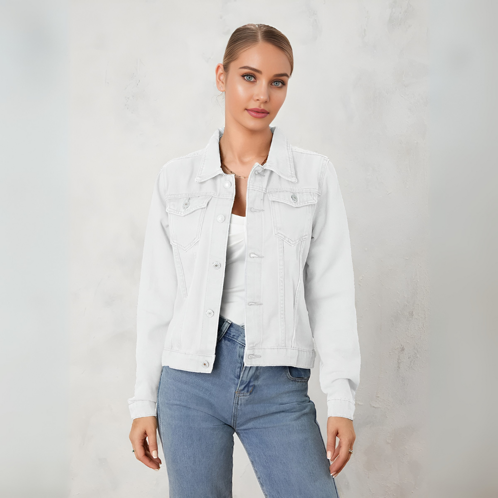 Everyday women's denim jacket, a classic spring and summer casual outerwear, versatile and stylish.