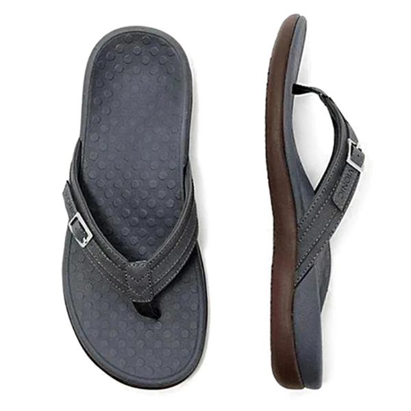 Black women's non-slip orthopaedic sandals providing superb arch support and all-day comfort for summer.