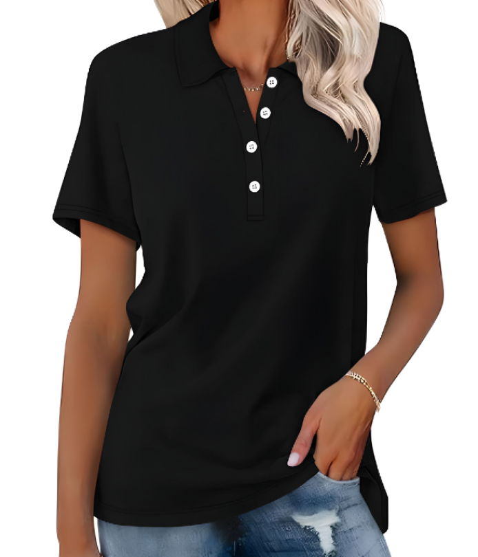 Ladies' classic polo shirt, perfect for casual wear; features a comfortable fit and stylish collar.