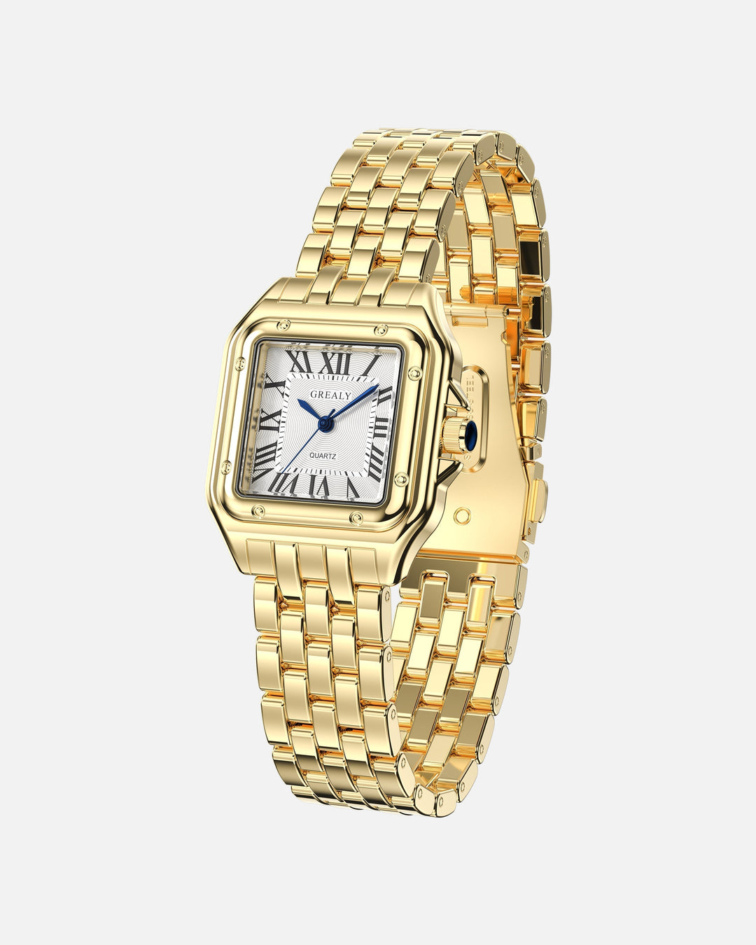Back view of Women's Elegant Quartz Watch, featuring comfortable adjustable band and sleek vintage case design.