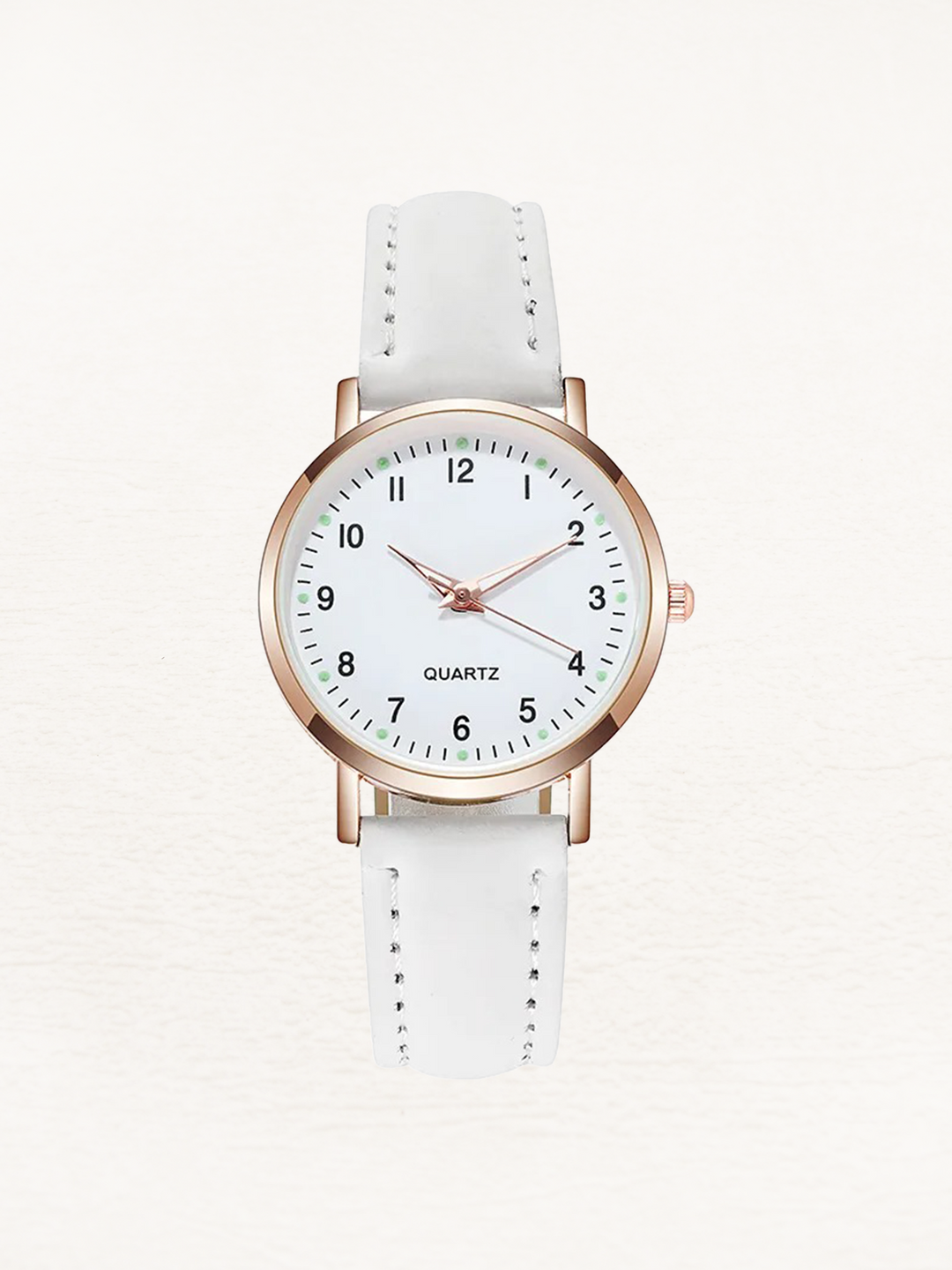 Elegant women's watch, classic round dial, and soft leather strap, a timeless accessory for any outfit.