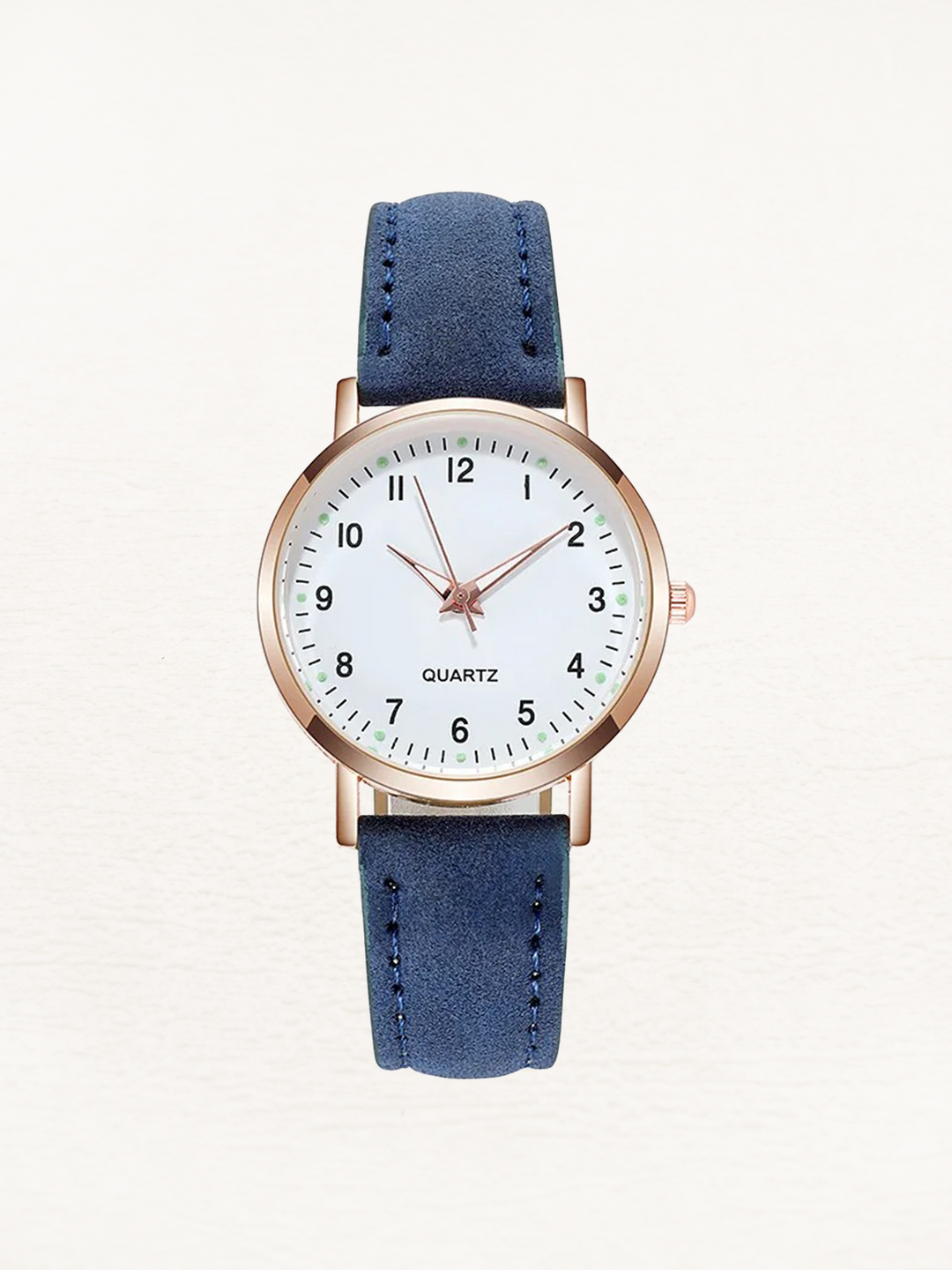 Stylish women's classic watch, round dial, durable leather strap. An elegant and functional everyday accessory.