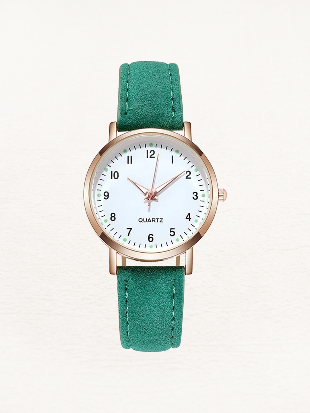 Elegant women's timepiece with a classic round dial and a sleek, comfortable leather strap for daily fashion.