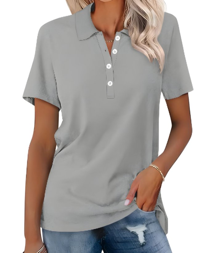 Smart casual women's short sleeve cotton polo, a versatile and comfortable top.