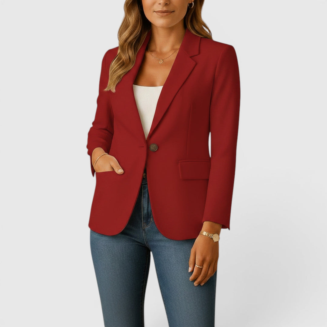 Elegant tailored stretch blazer for women, perfect for office wear or smart casual outfits.
