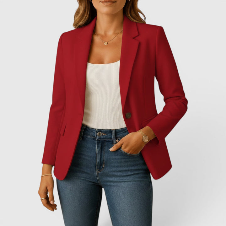 Versatile women's stretch jacket, a classic blazer for professional and elevated smart casual ensembles.