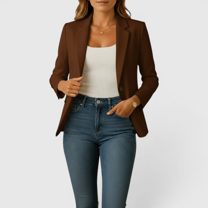 Stylish women's stretch blazer, a comfortable classic jacket for business environments & daily use.