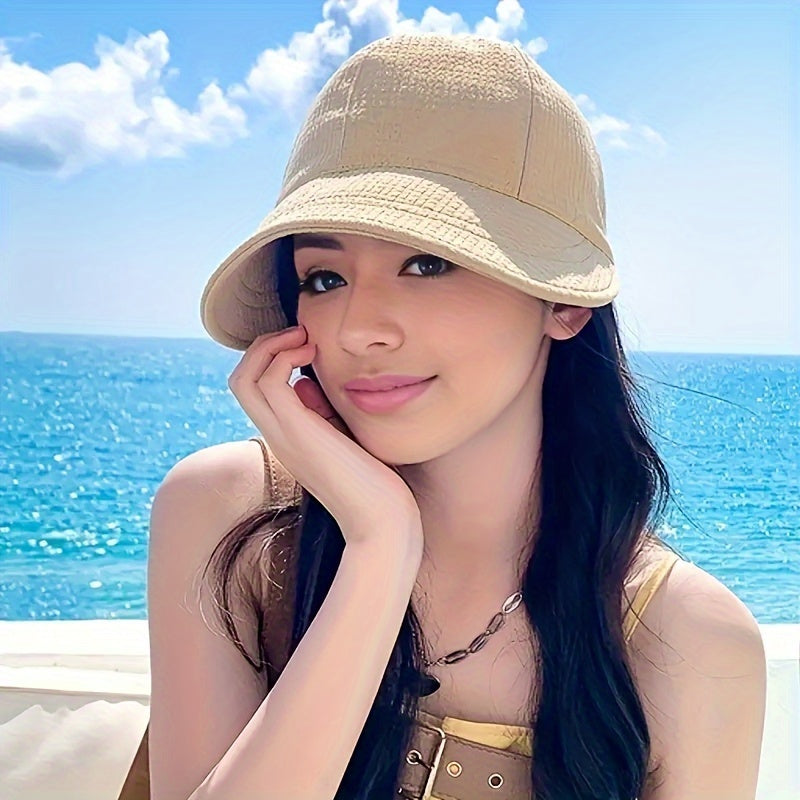Stylish women's classic sun hat, perfect for beach, travel & summer. Adjustable UPF protection.