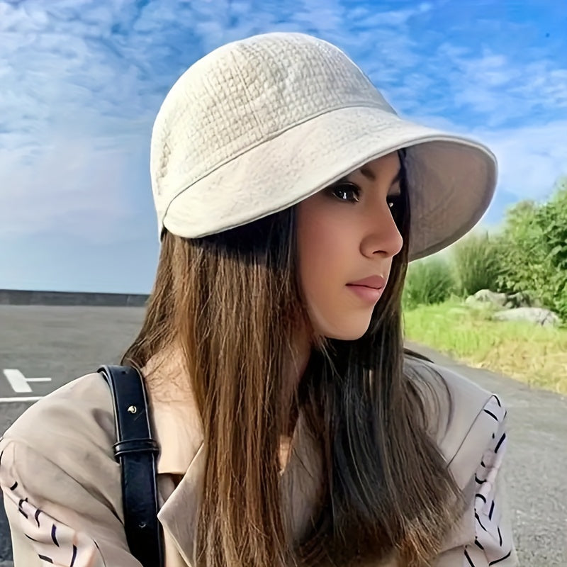 Adjustable women's sun hat with UPF protection. Classic style for outdoor, beach, and summer wear.
