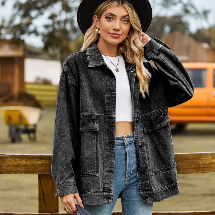 Women's classic vintage style outerwear jacket, perfect for casual autumn fashion.