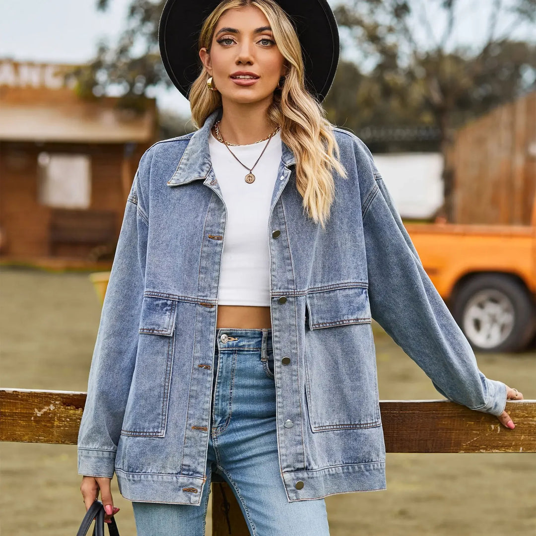 Durable women's vintage style outerwear jacket, great for everyday casual wear.