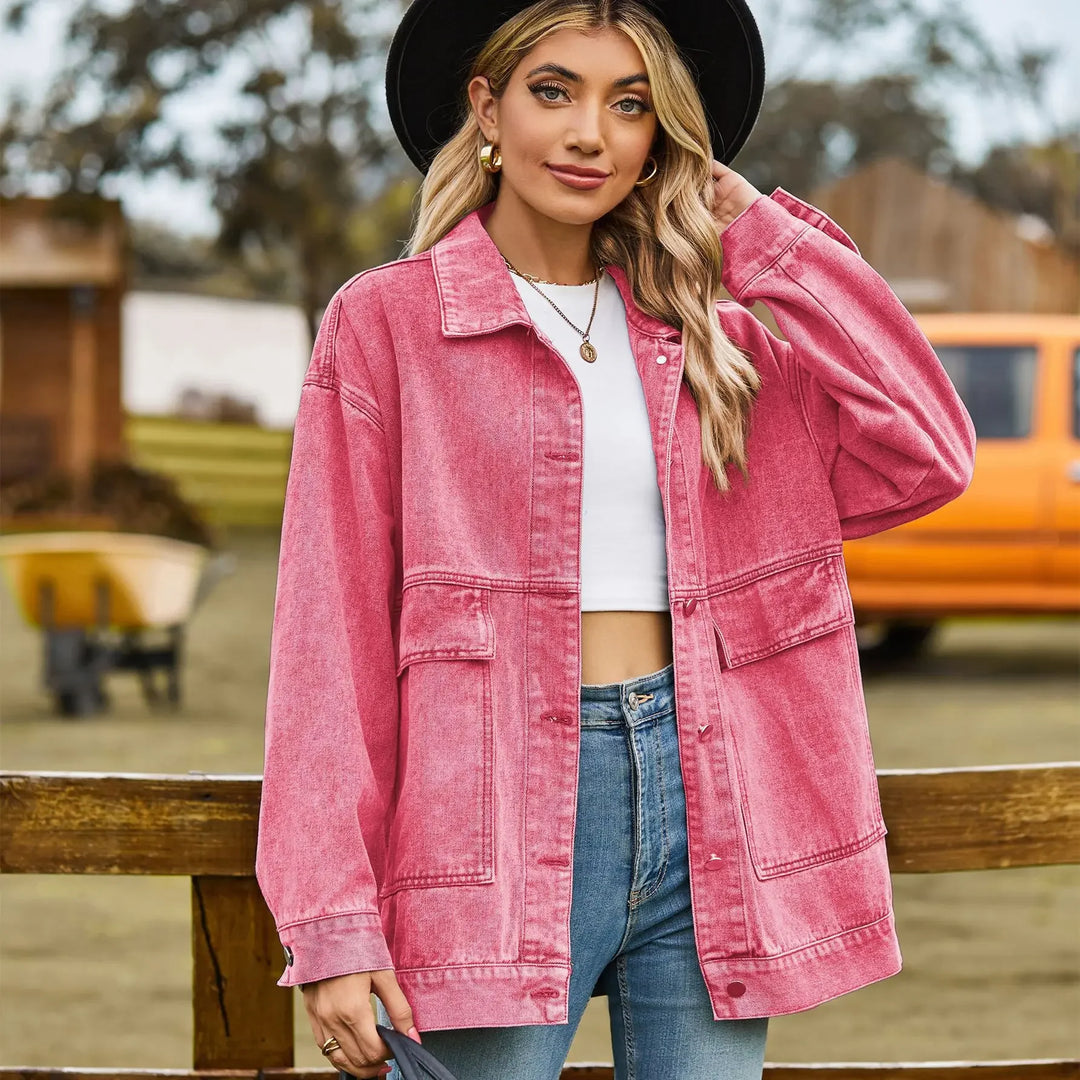 Chic women's vintage style jacket, an essential classic outerwear piece for spring & autumn.