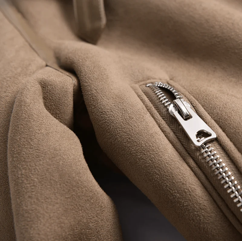 Stylish women's structured aviator jacket, a classic long-sleeve coat for cold weather and outerwear.