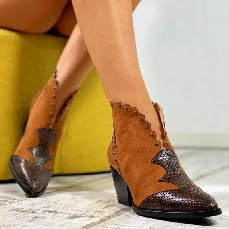 Women's classic western lace-up cowboy boots with a stylish pointed toe, perfect for riding or fashion.