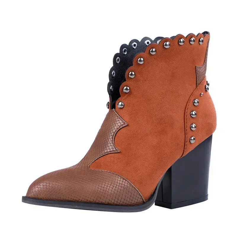 Comfortable women's lace-up cowboy boots, blending classic western style with modern fashion footwear.