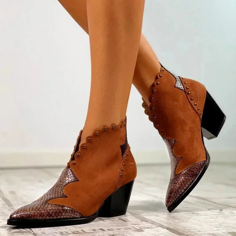 Fashionable women's lace-up cowboy boots; classic western footwear for a comfortable & stylish ride.