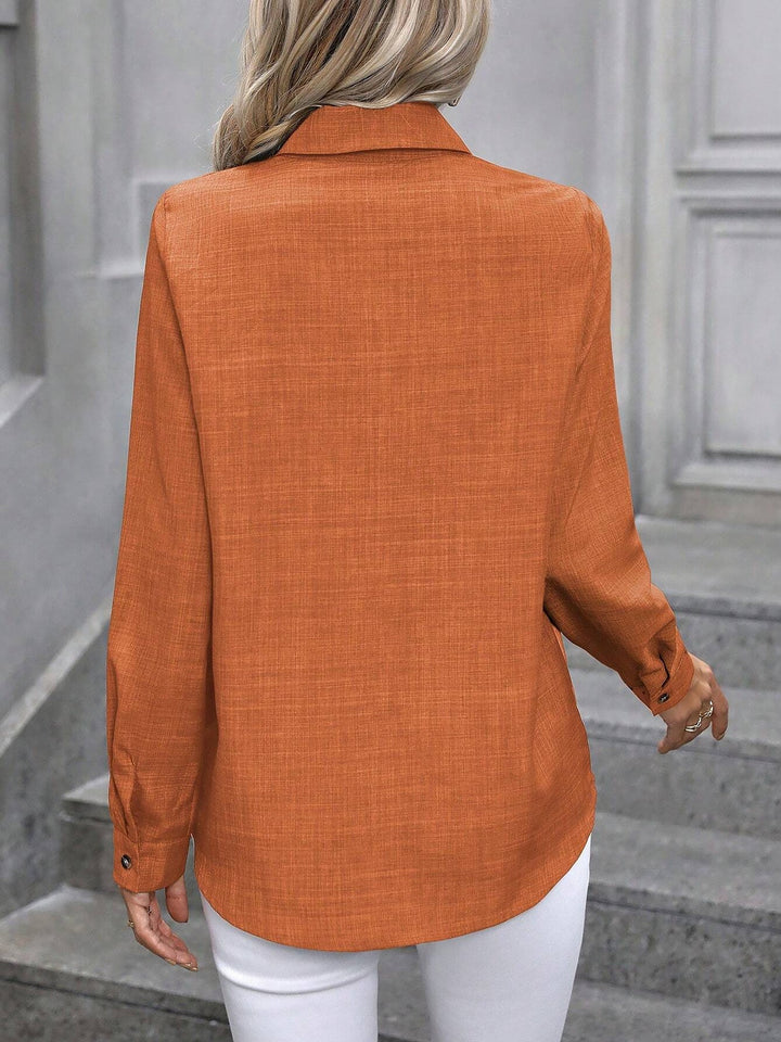 Timeless women's button-up shirt with full sleeves, a versatile piece for office & casual.