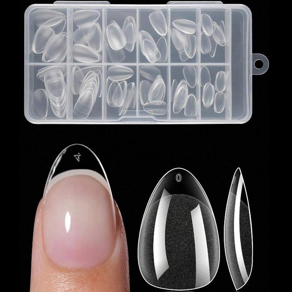 Women's clear soft gel nail tips for professional nail extensions. Perfect for salon-quality DIY manicures.