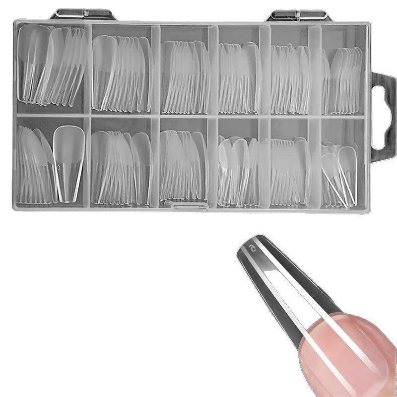 Versatile clear soft gel nail tips for women, suitable for professional manicures, gel extensions & creative nail art.