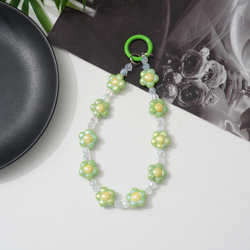 Colorful floral beaded phone lanyard, a chic phone chain strap for women, great gift idea.