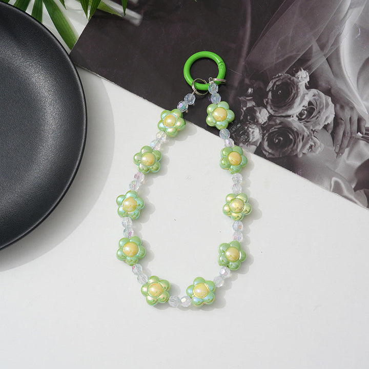 Colorful floral beaded phone lanyard, a chic phone chain strap for women, great gift idea.