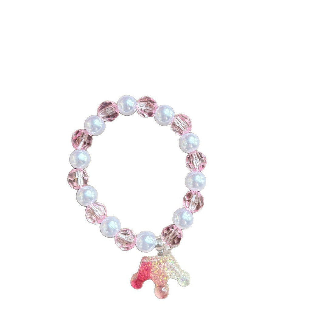 Elastic beaded bracelet for women, colorful glass beads & an adorable elephant charm, a chic accessory.