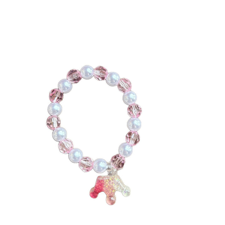 Elastic beaded bracelet for women, colorful glass beads & an adorable elephant charm, a chic accessory.