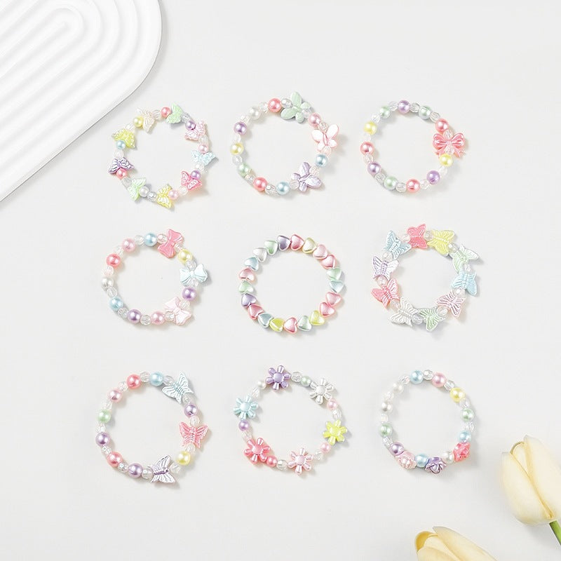 Women's colorful heart charm friendship bracelet, adjustable fit.
