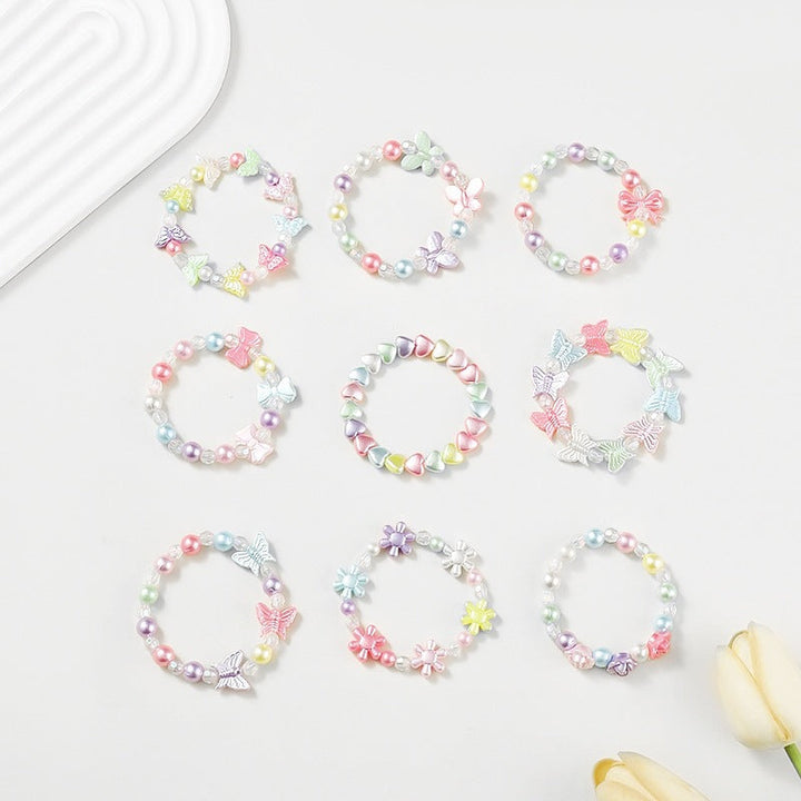 Women's colorful heart charm friendship bracelet, adjustable fit.