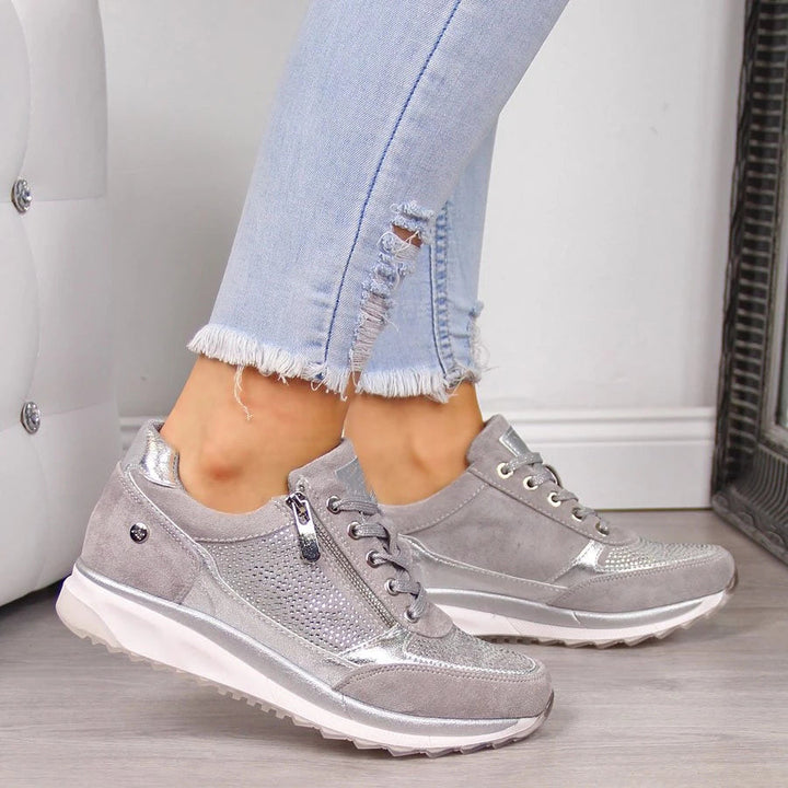 New women's comfort sneakers with orthopedic support, enhancing balance for walking & casual everyday wear.