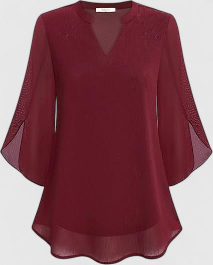 Versatile comfortable women's top with elegant A-line fit for feminine & chic style.