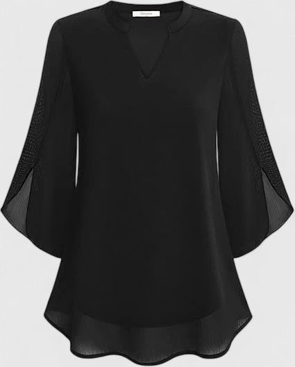 Elegant women's A-line blouse, a comfortable top suitable for office wear & casual chic style.
