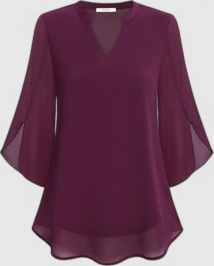 Feminine comfortable A-line blouse, a stylish top perfect for office, casual, & versatile wear.