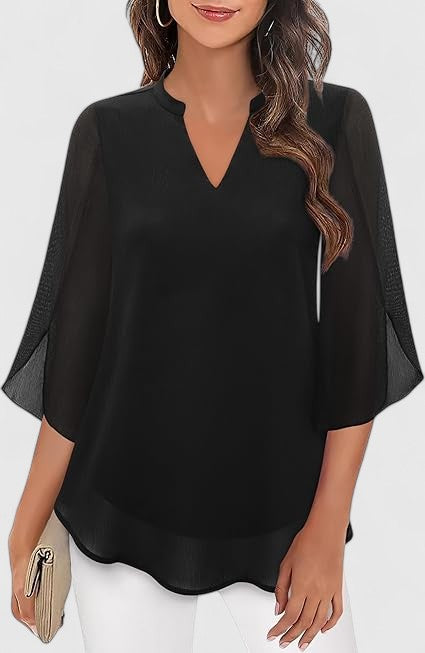 Elegant women's A-line fit blouse, providing comfortable and stylish everyday fashion.