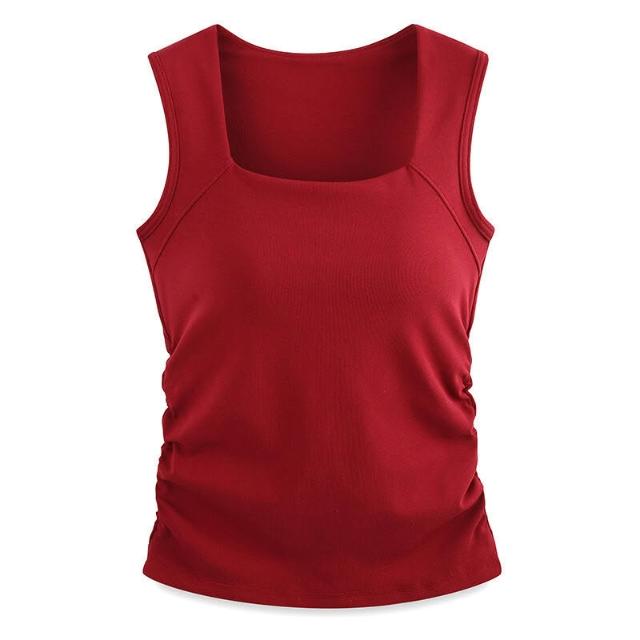 Essential women's built-in support tank top for all-day comfort. A versatile basic sleeveless camisole.