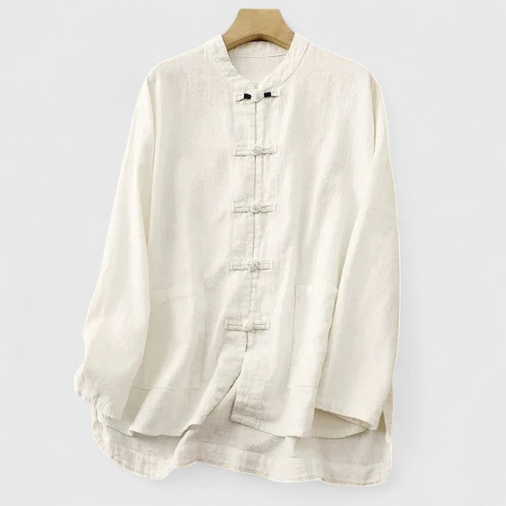 Casual women's lightweight spring/summer shirt with a relaxed fit, perfect for everyday wear.