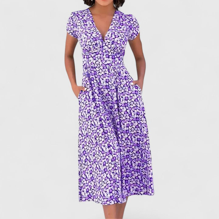 Versatile women's midi dress, comfortable and flowy, great for effortless casual or elegant summer style.