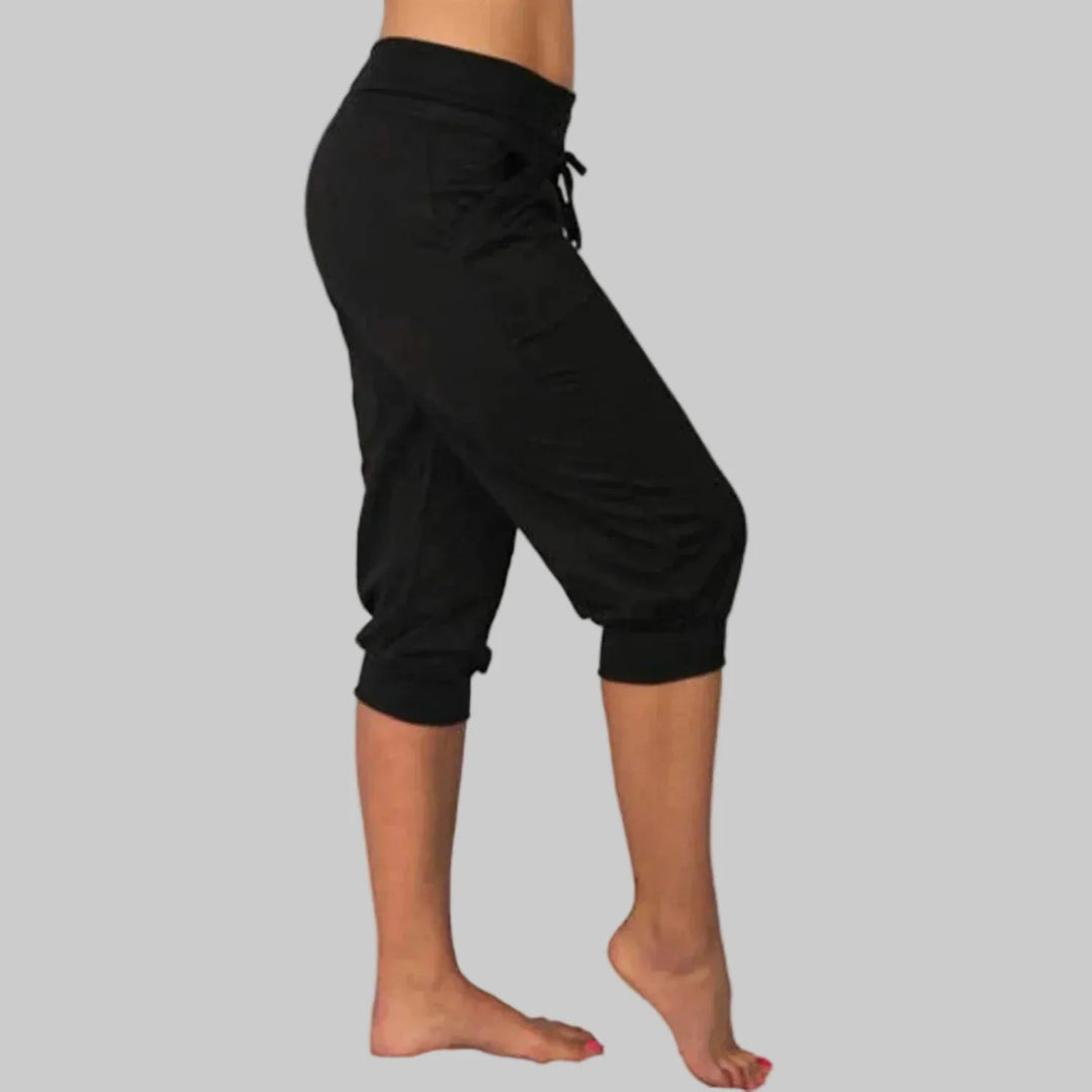 Women's comfortable knee-length capri pants in a relaxed fit for everyday casual wear.