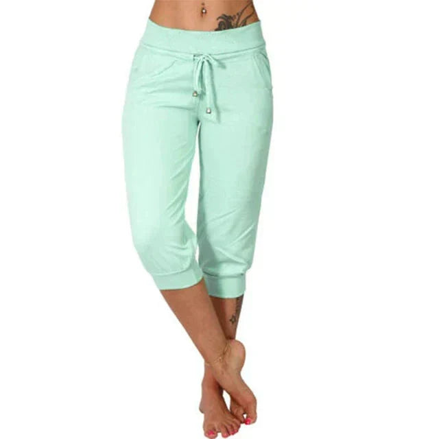 Lightweight women's knee-length capris, perfect summer bottoms with a relaxed & comfortable fit.
