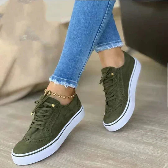 Women's comfortable lace-up walking sneakers, ideal for everyday wear and active lifestyles.