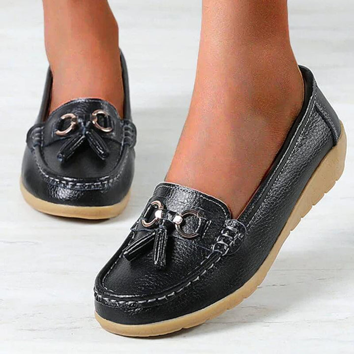 Premium leather women's loafers with a comfortable, timeless slip-on design.