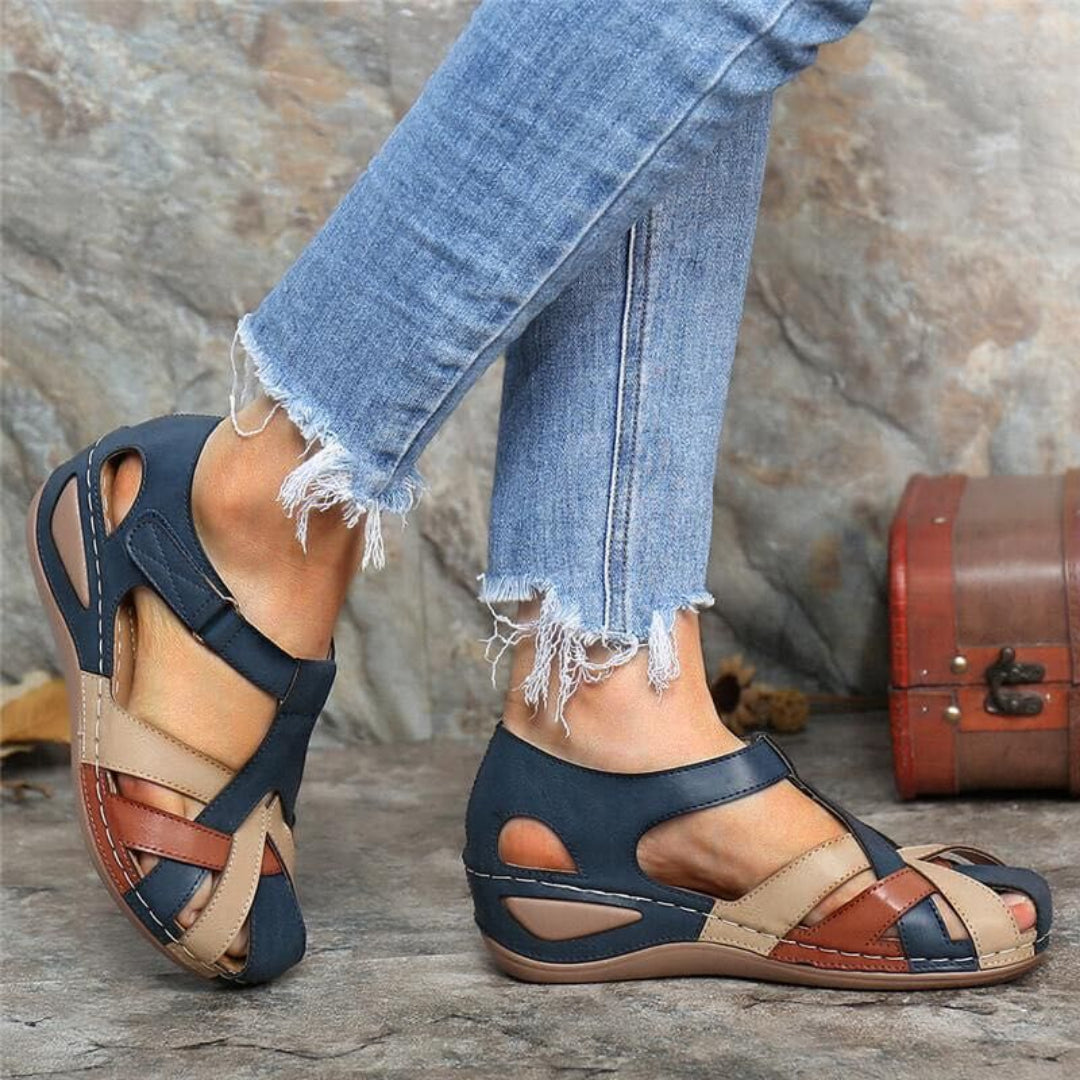 Breathable open-toe walking sandals for women, ideal summer footwear for vacation and casual outings.
