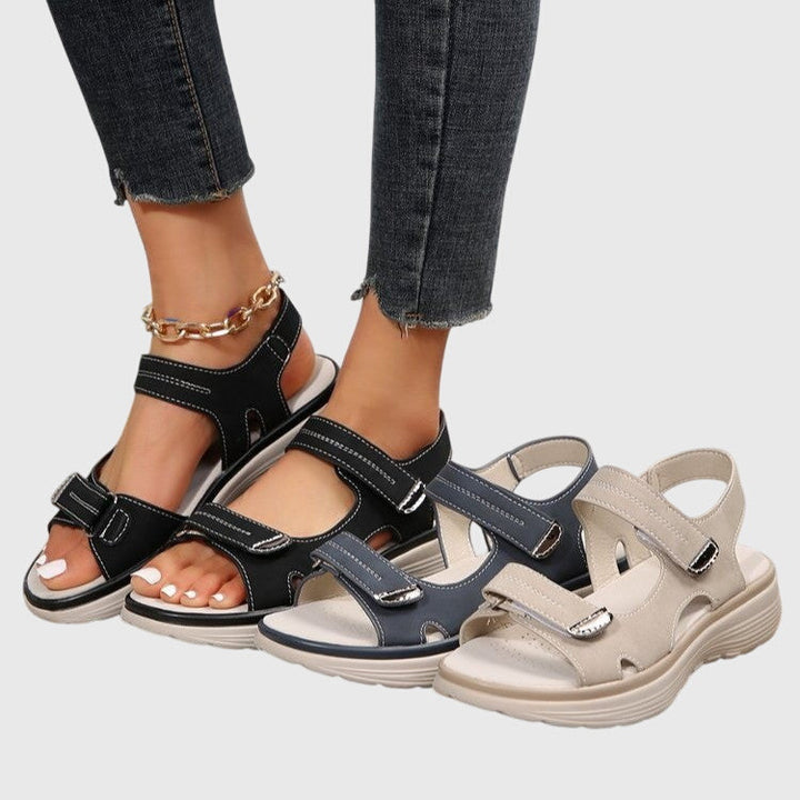 Slip-resistant women's orthopaedic sandals, perfect for summer walks & pain relief.