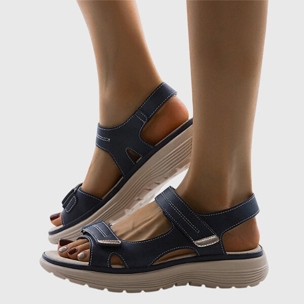 Women's foot health sandals: a comfortable orthopaedic walking design with adjustable straps.